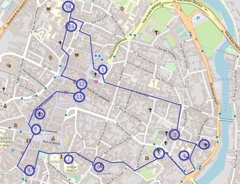 Map - Routebeschrijving naar Poitiers