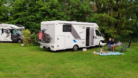 Campsite pitch, caravan, campervan, motorhome